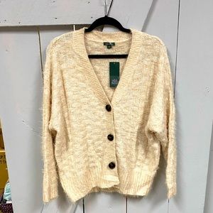 SUPER Soft Cream Wild Fable Sweater Cardigan Medium NWT